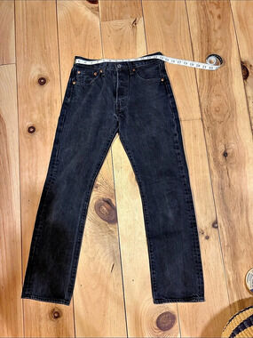 Vintage Levi's 501 Original Fit Jeans Straight Leg Black Waist 27.5
